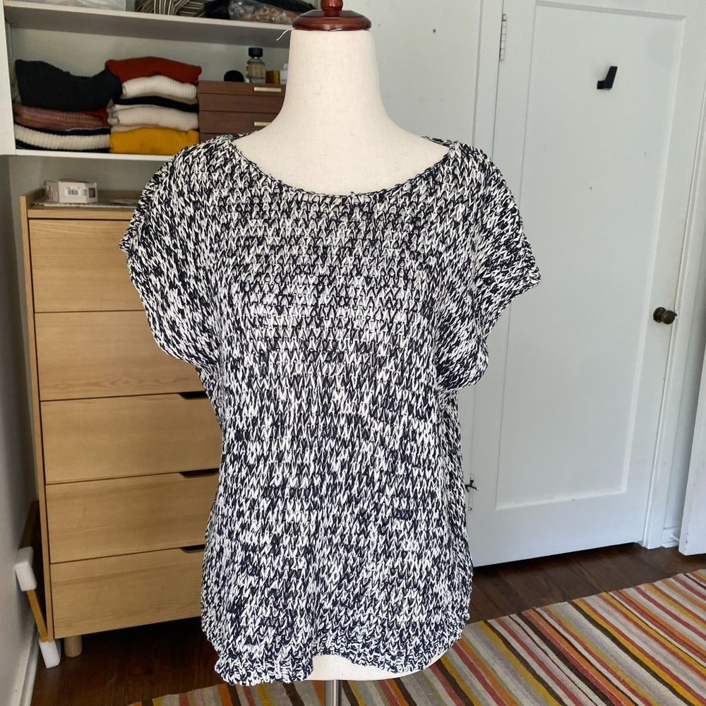 Eileen Fisher | Organic Cotton Cap-Sleeve Sweater Top | Size: XS